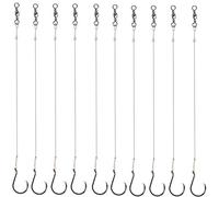 2 Extra Strong Offset Circle Hooks Saltwater,Fishing Hook Rig,Sport Fishing Hooks with Leader Black Nickel Coated High Carbon Steel Octopus Fishing Hooks-Size 1#-10/0# (Hooks with Leader, 5/0#)