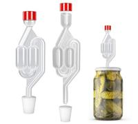 2 Fermentation Airlock and Bung Kit, Silicone Bubbler Cider Making Equipment Airlocks for Home Brewing Essential Equipment with Fermentation Bung for Wine Beer Brew and Fermenting Kimchi