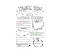 2 Fill In The Blank Greeting Card Thank You Cards For Teachers To Colour In Thank You Cards For Teachers Colouring Thank You Cards Promotes Parent-Child Interaction