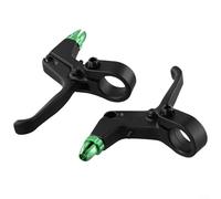 2 Finger Aluminum Alloy Brake Levers Set Mountain Bike Brake Control System Compatible with Mechanical Disc Linear Pull Brakes Lightweight Design for Kids Bicycle(Green)