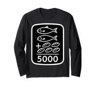 2 Fish 5 Breads Jesus Feeds 5000 Christian Bible Verse Quote Long Sleeve T-Shirt