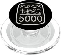 2 Fish 5 Breads Jesus Feeds 5000 Cross Christian Bible Verse PopSockets PopGrip for MagSafe