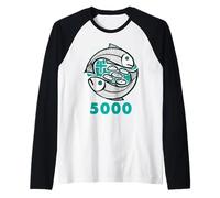 2 Fish + 5 Loaves = 5000/ 5 Loaves and 2 Fish Raglan Baseball Tee
