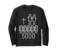 2 Fishes 5 Breads Jesus Cross 5000 Miracle Christian Long Sleeve T-Shirt