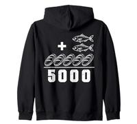 2 Fishes 5 Breads Jesus Feeds the 5000 Christian Bible Verse Zip Hoodie