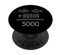2 Fishes 5 Breads Jesus Feeds The 5000 Gift God Bible Verse PopSockets Adhesive PopGrip