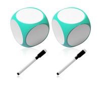 2 Fitness Exercise Dice with 2 Whiteboard Pens, DIY Fun Dice, Portable Gym Accessories, Suitable for Party Games, Family Gatherings, Gyms, Weddings, Birthday Parties and Other Places
