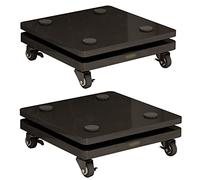 2 Floors Subwoofer Isolation Stand,Speaker Isolation Feet Platform,Riser Stabilizer Base,Mobile On Wheels, For Standard Speaker (Color : Black, Size : 30x35cm)