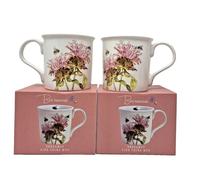 2 Floral Mugs Bergamot Flower China Mug For Tea & Coffee Gift Box 330ml 11.7oz