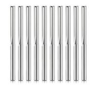 2 Flute Straight Router Bit, 1/8 Inch Shank, 3.175mm Cut Diameter & 22mm Cut Length 45mm Total Length Solid Carbide End Mill for Wood PVC MDF Hardwood,10 Pack