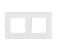 2-fold glass frame panel 157x86mm for teckdose Modular wall outlet flush mount wall outlet flush mount (2-fold glass frame for wall outlet, white)