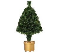 2 Foot Prelit Artificial Christmas Tree Fiber Optic LED Light Table Decor with Multi-Color Lights