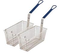 2 Frying Basket Commercial Deep Fat Fryer Chip Fish Takeaway 340x165x150mm