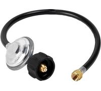 2 FT Universal Grill Regulator and Hose for Most LP Gas Grill, Replacement for Charbroil, Nexgrill, Weber, Napoleon S85001, Fire Pit Table, QCC1/Type1 Hose with Regulator, 3/8" Female Flare Nut