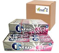 2 Full Packs of WRIGLEY'S EXTRA Chewing Gum (60 Single Packs) (BUBBLEMINT) - VSTAR