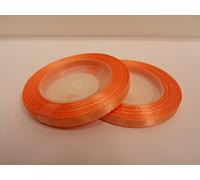 2 Full Roll Reels x 6mm Satin Ribbon Coral Dark Peach Minimum 26 metres 6 mm