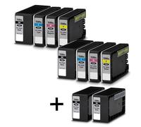 2 Full Sets And 2 FREE Canon BLACK Replacement Ink Cartridges PGI-1500XLBK/Y