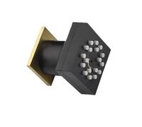 2 Functions Solid Brass Shower Spray Jets SetConcealed Square Design WaterSaving Jet System Durable Black Finish1PC