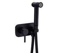 2 FunctionSpray Single Handle Handheld Sprayer Hot and Cold Mixer Wall Mounted Toilet with Hose,Black(Nero)