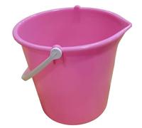 2 Gallon (10L) Colour-Coded Builders Bucket with Pourer - Durable Plastic General Purpose Bucket with Calibrated Scale & Gripper Handle - Easy to Clean Pink