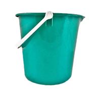 2 Gallon (10L) Colour-Coded Builders Bucket with Pourer - Durable Plastic General Purpose Bucket with Calibrated Scale & Gripper Handle - Easy to Clean Green