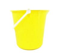 2 Gallon (10L) Colour-Coded Builders Bucket with Pourer - Durable Plastic General Purpose Bucket with Calibrated Scale & Gripper Handle - Easy to Clean Yellow