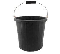 2 Gallon Builders Bucket 10 Litre - Rugged Plastic Pail with Grip Handle - Calibrated for Measuring Liquids - Industrial & Home Use-Black