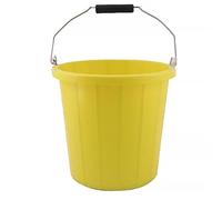 2 Gallon Builders Bucket 10 Litre Utility Bucket - 2 Gallon Durable Plastic Pail - Grip Handle & Liquid Measuring Marks - Multi-Use for Construction, DIY, Cleaning-Yellow