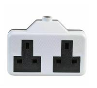 2 Gang 13A Plug Rubber Extension Double BLACK Trailing Socket without Lead Fitted-UK 1 Pack