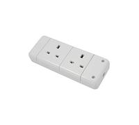 2 Gang 13A Trailing Socket, Bulk, White