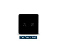 (2 Gang Black) Wireless Remote Switch Work with Tuya Hub One Two Three Gangs Touch Switches Sticker Battery Power 2MQTT deCONZ