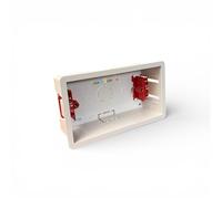 2 gang dry lining back box 47mm double socket back box, plasterboard electrical box, 2g dry wall pattress, plastic, stud wall socket box recessed electrical pattress 47 mm Adjustable Lugs -1 Back Box