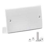 2 Gang Electrical Blanking Plate, Socket Blanking Plate with Screws, ABS Plug Socket Covers UK, Back Box Electric Box Cover, Light Switch Cover Plates for Home, Office, Public Areas(White)