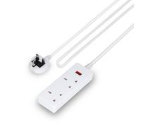 2 Gang Extension Lead Cable 3m/5m/10m Lengths Geepas White 10m (10,000mm) x 52cm (520mm)