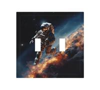 2-Gang Light Switch Cover Astronaut flying in space Wall Plate for Electrical Outlets Double Decorator Wall Plates 4.9" x 5" Mid-size Receptacle Outlet Covers Blank Faceplate Cover