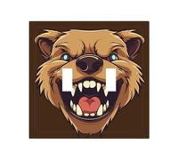 2-Gang Light Switch Cover Bear showing teeth Wall Plate for Electrical Outlets Double Decorator Wall Plates 4.9" x 5" Mid-size Receptacle Outlet Covers Blank Faceplate Cover