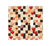 2-Gang Light Switch Cover Checkerboard hearts Wall Plate for Electrical Outlets Double Decorator Wall Plates 4.9" x 5" Mid-size Receptacle Outlet Covers Blank Faceplate Cover