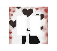 2-Gang Light Switch Cover Couple heart shape Wall Plate for Electrical Outlets Double Decorator Wall Plates 4.9" x 5" Mid-size Receptacle Outlet Covers Blank Faceplate Cover