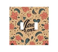 2-Gang Light Switch Cover Love forever Wall Plate for Electrical Outlets Double Decorator Wall Plates 4.9" x 5" Mid-size Receptacle Outlet Covers Blank Faceplate Cover
