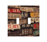 2-Gang Light Switch Cover Old License Plate Wall Plate for Electrical Outlets Double Decorator Wall Plates 4.9" x 5" Mid-size Receptacle Outlet Covers Blank Faceplate Cover