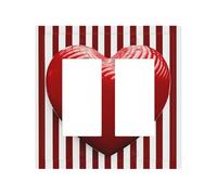 2-Gang Light Switch Cover Red and white striped heart Wall Plate for Electrical Outlets Double Decorator Wall Plates 4.9" x 5" Mid-size Receptacle Outlet Covers Blank Faceplate Cover