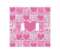 2-Gang Light Switch Cover White Love Heart Wall Plate for Electrical Outlets Double Decorator Wall Plates 4.9" x 5" Mid-size Receptacle Outlet Covers Blank Faceplate Cover