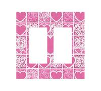 2-Gang Light Switch Cover White Love Heart Wall Plate for Electrical Outlets Double Decorator Wall Plates 4.9" x 5" Mid-size Receptacle Outlet Covers Blank Faceplate Cover