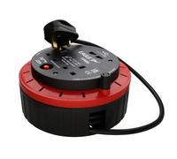 Eagle Cassette Style Cable Mains Extension Reel13A with 2 USB and 2 UK 13Amp Outlets, Overload Protection for Safety, Compact Design (10 Metre)