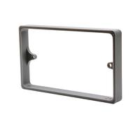 2-Gang Socket Spacer 15mm Grey - UK Made Double Back Box Extender for Tiled, Acoustic & Slat Walls
