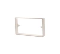 2-Gang Socket Spacer 20mm Ivory - UK Made Double Back Box Extender for Tiled, Acoustic & Slat Walls