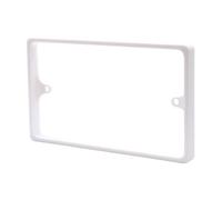 2-Gang Socket Spacer. Double Back Box Extender for UK Sockets (White, 10mm)