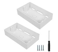 2 Gang Surface Mount Back Box, Double Socket Back Box with Screwdriver and Screws, Light Switch Back Box for Wall Mounting, 146 x 86mm White Socket Box for Electrical Installations