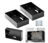 2 Gang Surface Mount Back Box Pattress 2Pcs, Pattress Box - 146 x 86 x 35mm Durable Electrical & Network Faceplate Mounting Solution (Black)