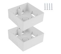 2 Gang Surface Mount Back Box Pattress 2Pcs, Pattress Box, 146 x 86 x 35mm Durable Electrical & Network Faceplate Mounting Solution (86 1Gang White)